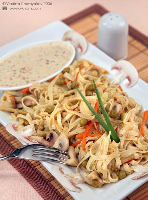 Грибна лок�?ина з вином і бобами