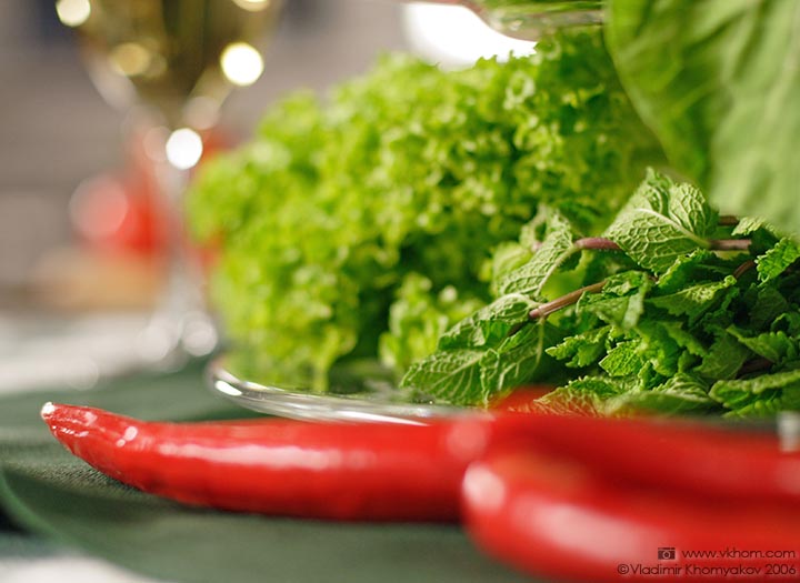М'ята, червоний перець